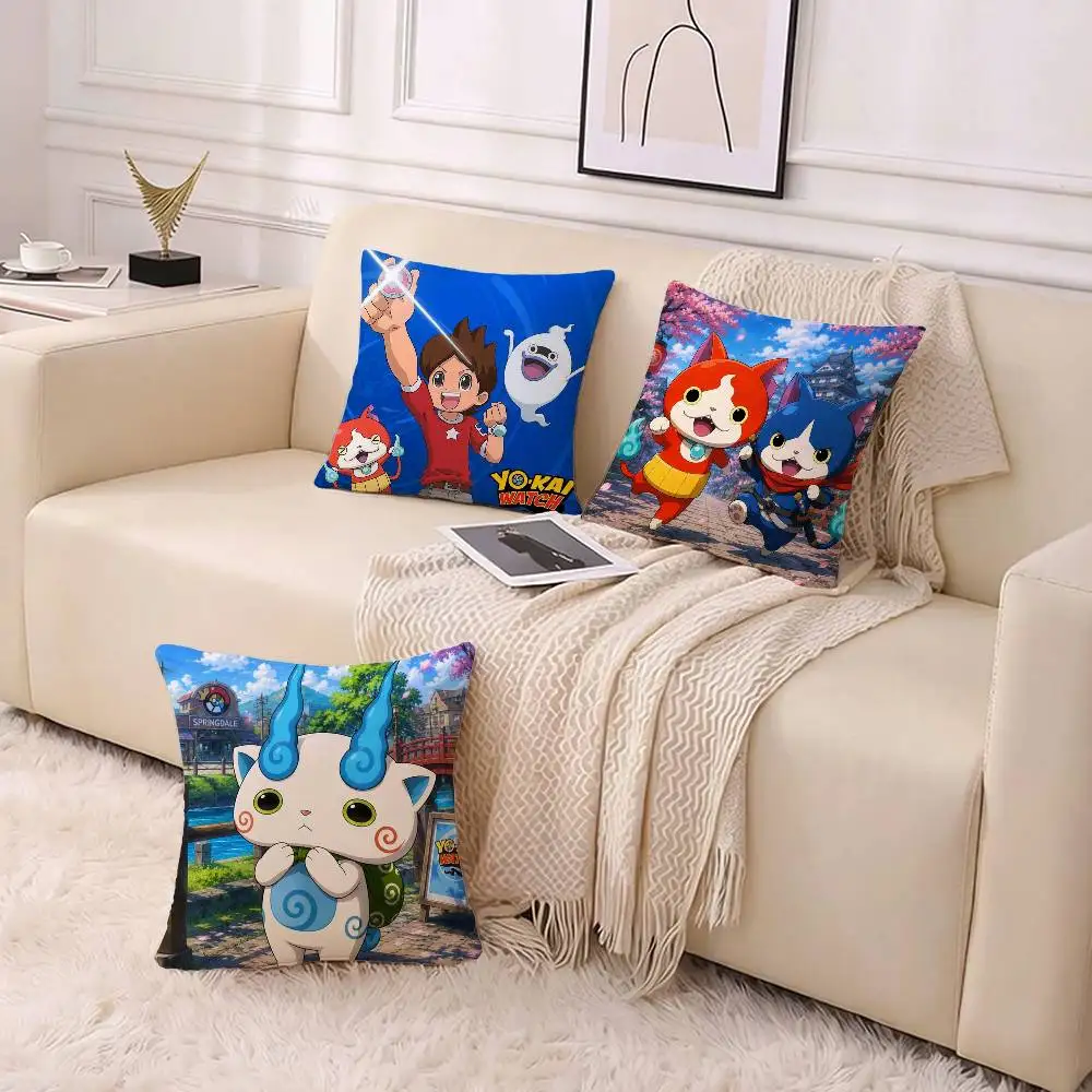 Anime Y-Yokai Watch Pillow Case for Sofa Living Room Home office Decor Protective Cover