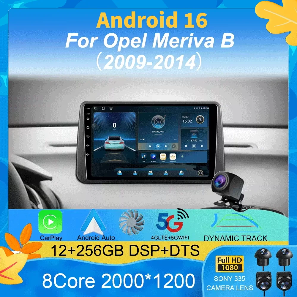 

Car Radio Android 16 For Opel Meriva B 2009 - 2014 Carplay Multimedia Navigation Stereo GPS Monitor Screen TV Video Player Auto