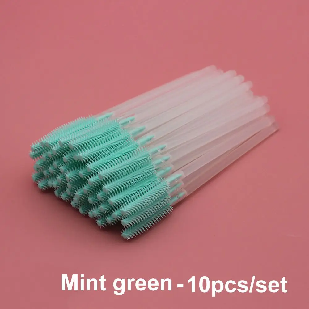 10Pcs Colorful Disposable Silicone Head Mascara Applicator Spooler Brush Eyebrow Comb Brush Eyelash Extension Makeup Tools