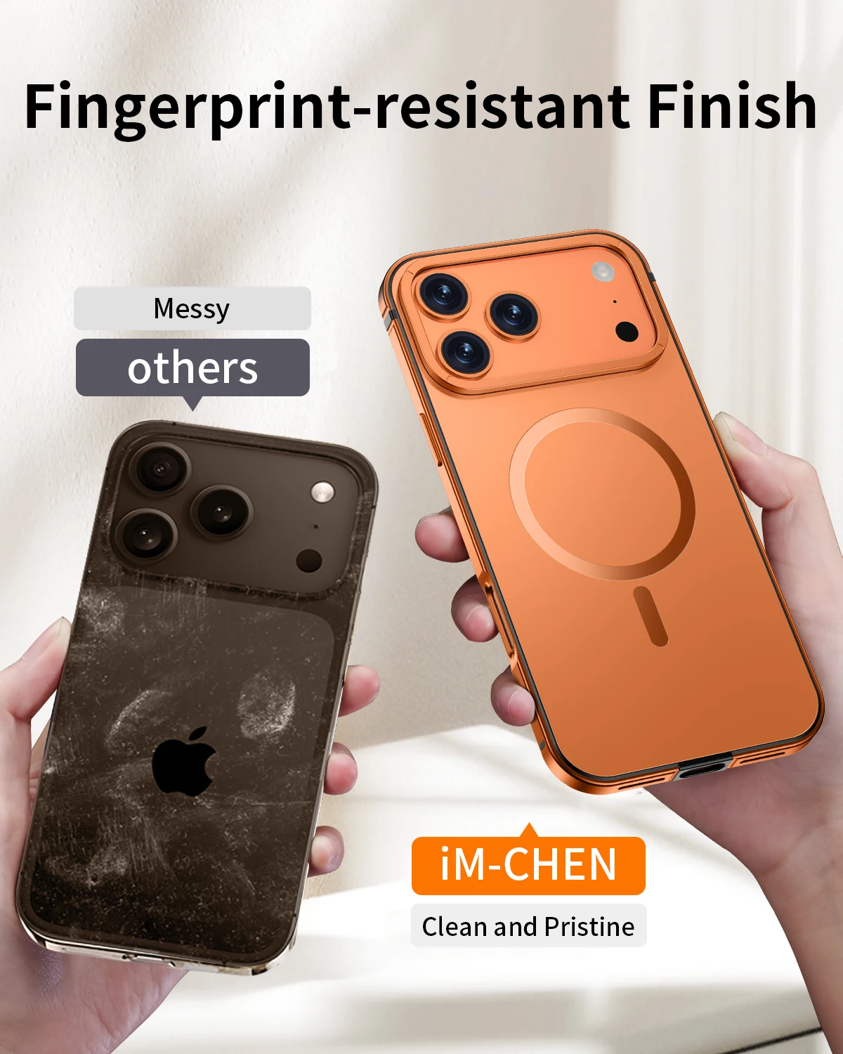 حافظة هاتف ملونة أصلية لهاتف آيفون 17 برو ماكس Magsafe حافظة شحن لاسلكية مغناطيسية حافظة حدود معدنية إبداعية