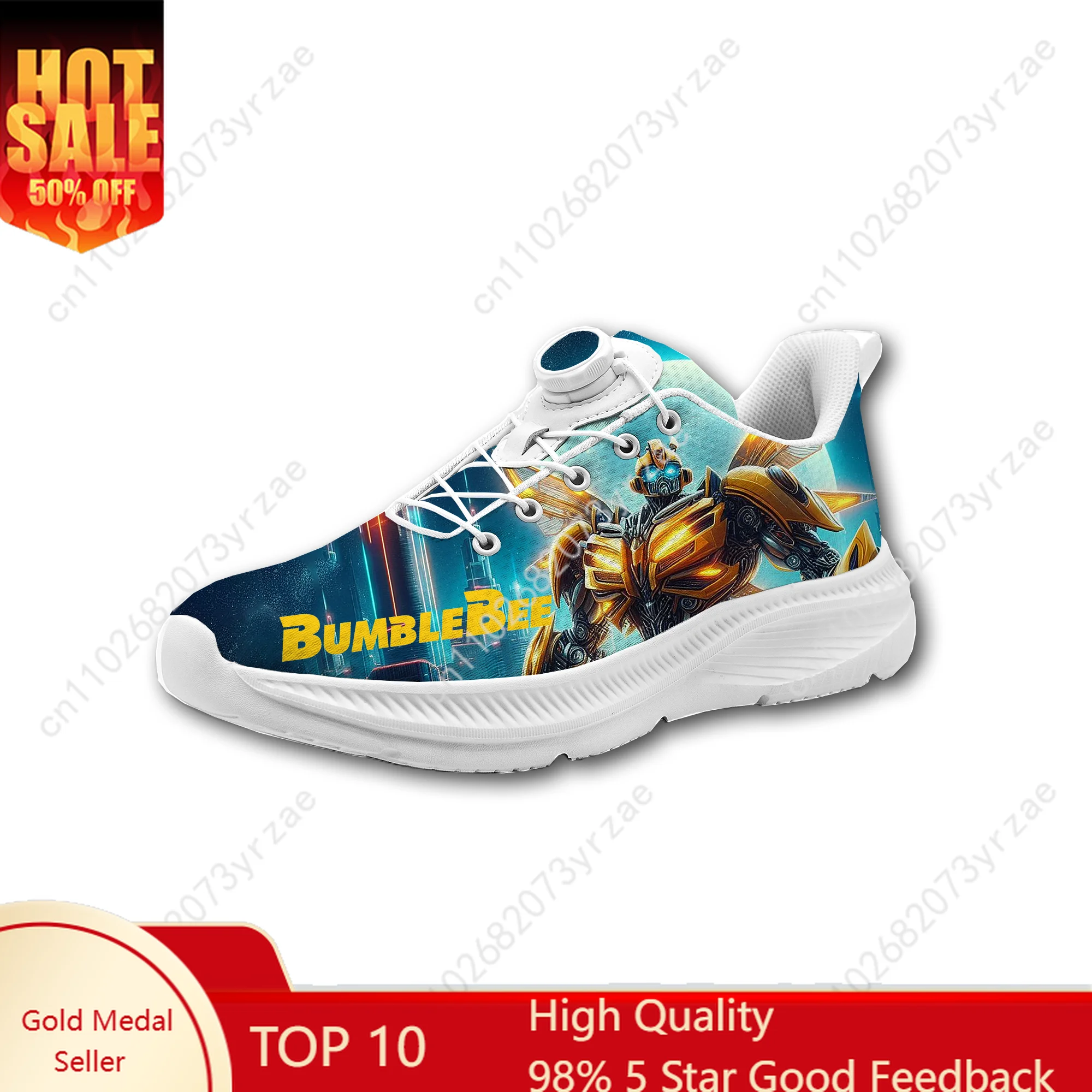 

Bumblebee Sneakers Mens Womens Walking Shoes Laceless Rotating Button Sports Shoe Fashion Lightweight Custom Sneaker