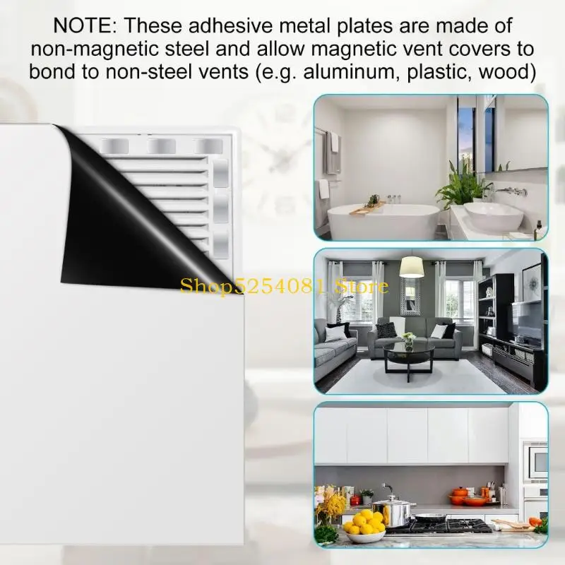 AXYC 24Pcs Adhesive Metal Plate Metal Strips with Adhesive Backing for Magnetic Mount