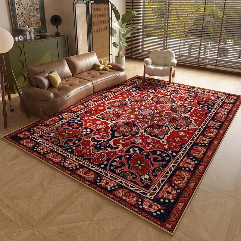 Persian Style Carpets for Living Room Anti-slip Cloakroom Rug American Bedroom Decor Retro Carpet Washable Study Soft Floor Mat