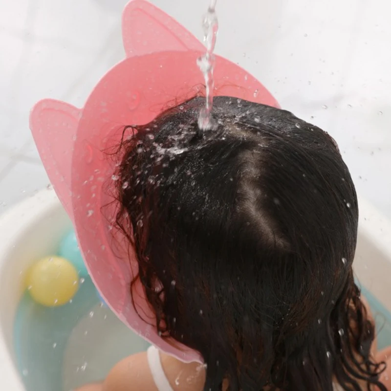قبعة شامبو للأطفال قابلة للتعديل، قبعة استحمام للأطفال مقاومة للماء، قناع حمام لطيف للرضع، غطاء درع للشعر لحماية العين