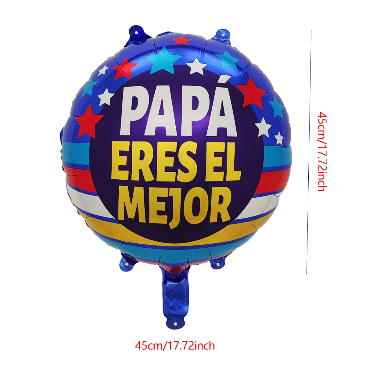 6pcs 18inch English Spanish Happy Father\'s Day Round Star Balloons Best Dad Helium Balloon Papa Father\'s Day Party Decorations
