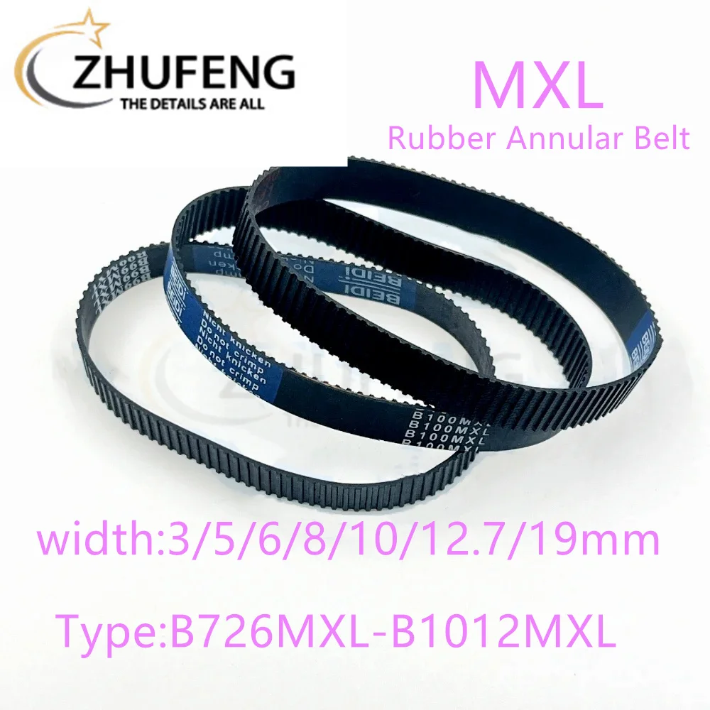 MXL High torqueTiming BeltBelt B726B750B760B762B776B800B805B853B906B930B955B1012 Width 3/5/6/8mmto19mm For 3D Printer Drive Belt