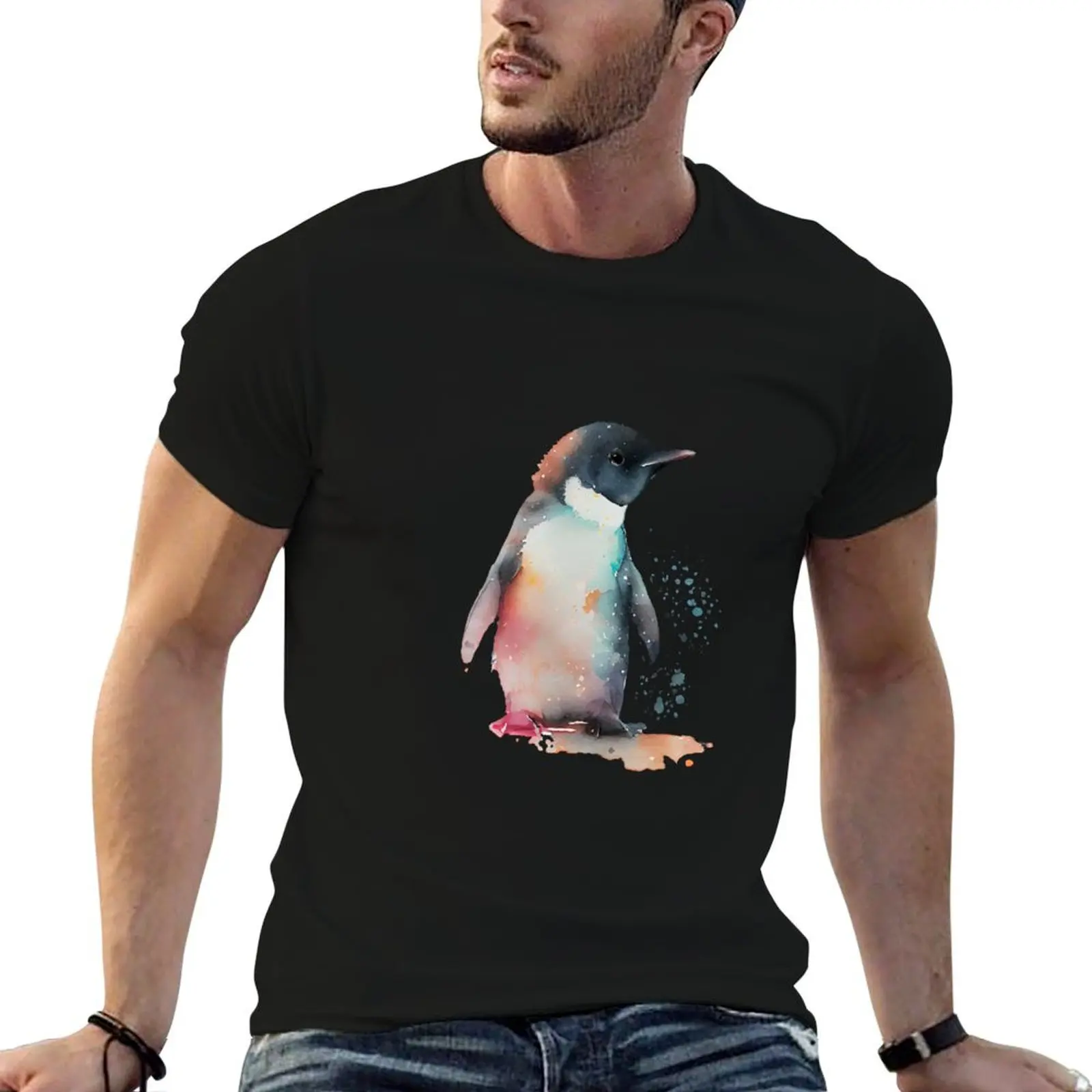 

Adorable watercolor penguin T-Shirt customs design your own essential t shirt custom shirt tshirts for men