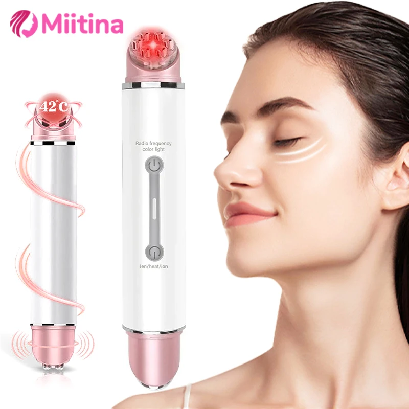 Mini EMS Eye Massager Constant Temperature Heat Vibration Massage Anti Wrinkle LED Photon Lighten Dark Circles SPA Facial Tool