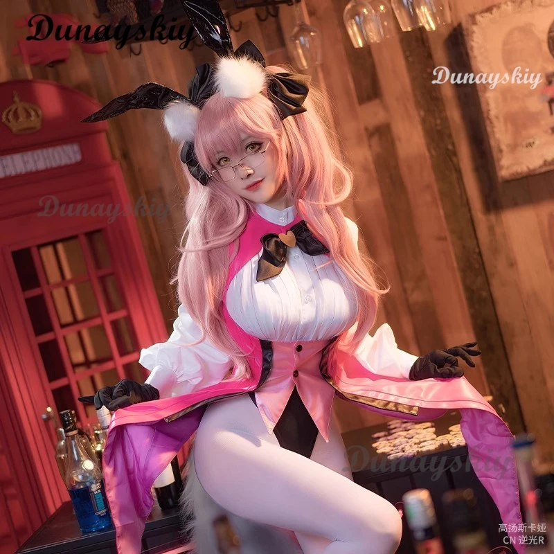 Anime Fate Grand Order FGO Cosplay Tamamo no Mae Koyanskaya Cosplay Costume Halloween Carnival Jumpsuit Accessories Custom Made