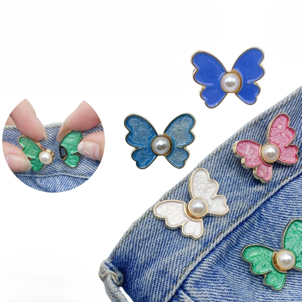 Colorful Butterfly Adjustment Buckles for Jeans Season Change Jeans Waist Adjustable Buckle