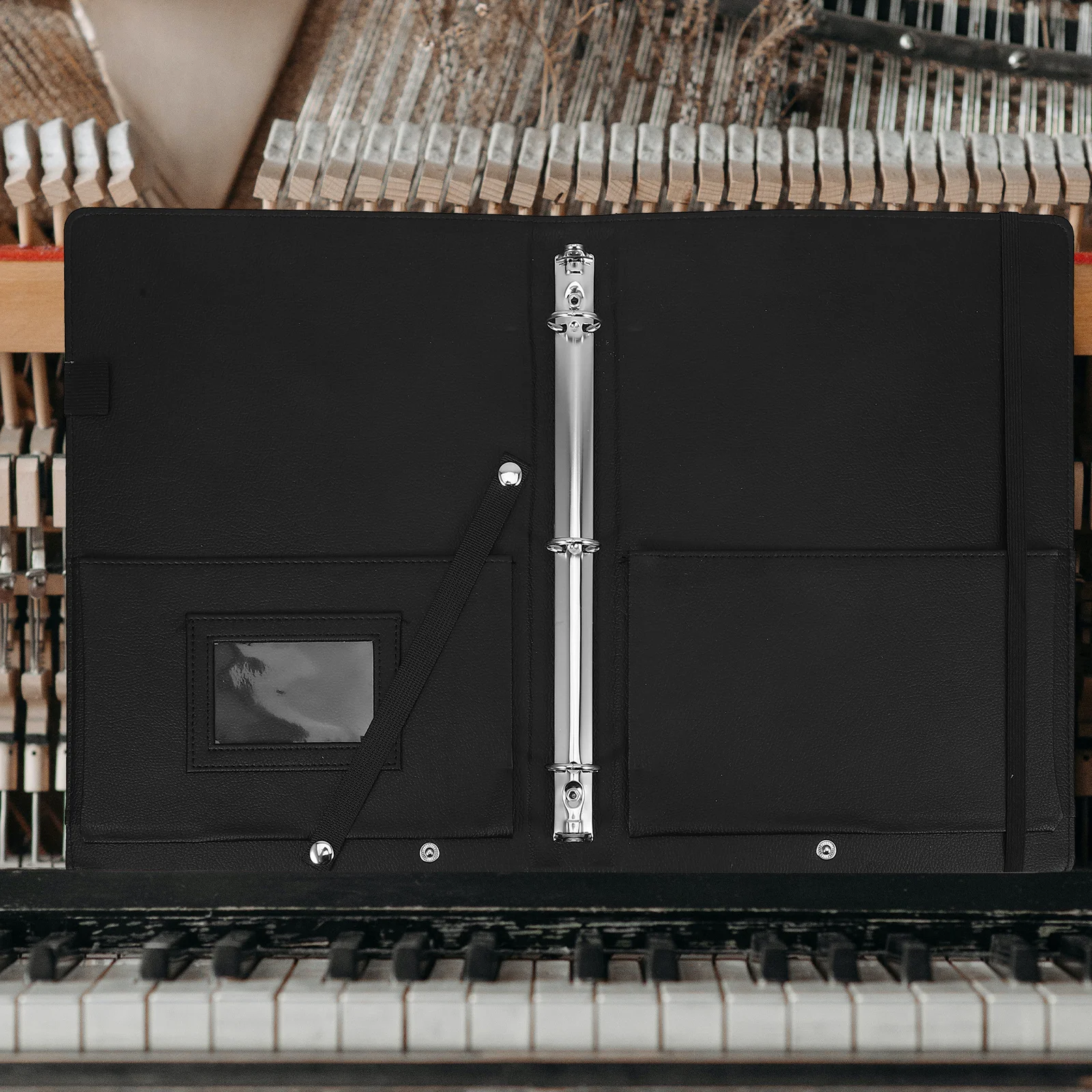 

Sheet Music Folder A4 13X9.7Inch Pu Portable Music Score Binder For Piano Guitar Choir Storage Organizer Case File