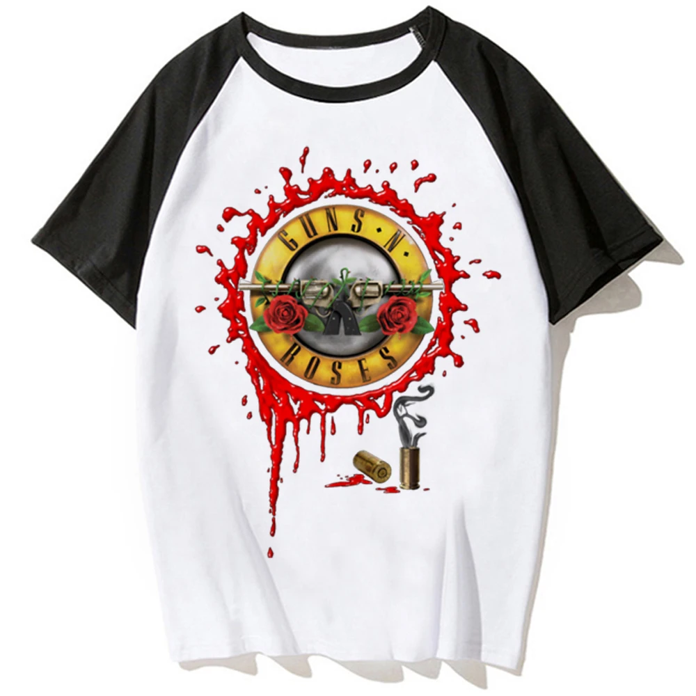 Guns n Roses top women funny manga t-shirts female designer 2000s harajuku clothes