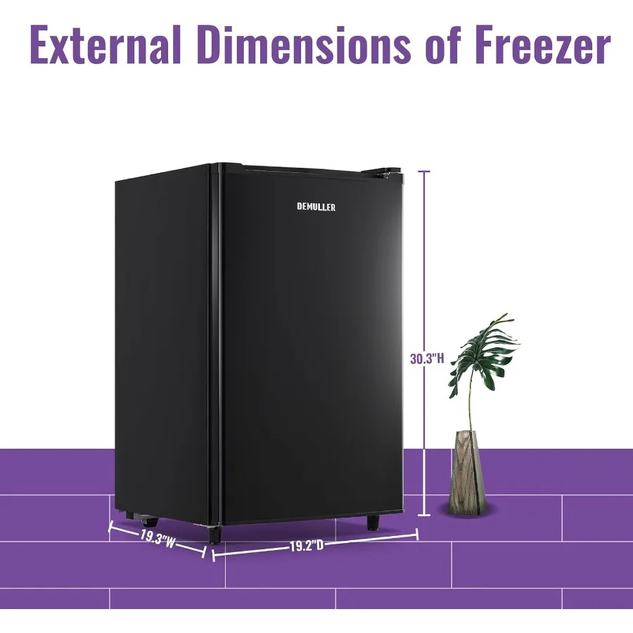 Congelatore verticale compatto con controllo della temperatura a 7 velocità per la cucina di casa, l'ufficio e l'appartamento Mini 3,2 piedi cubi, porta d'ingresso F