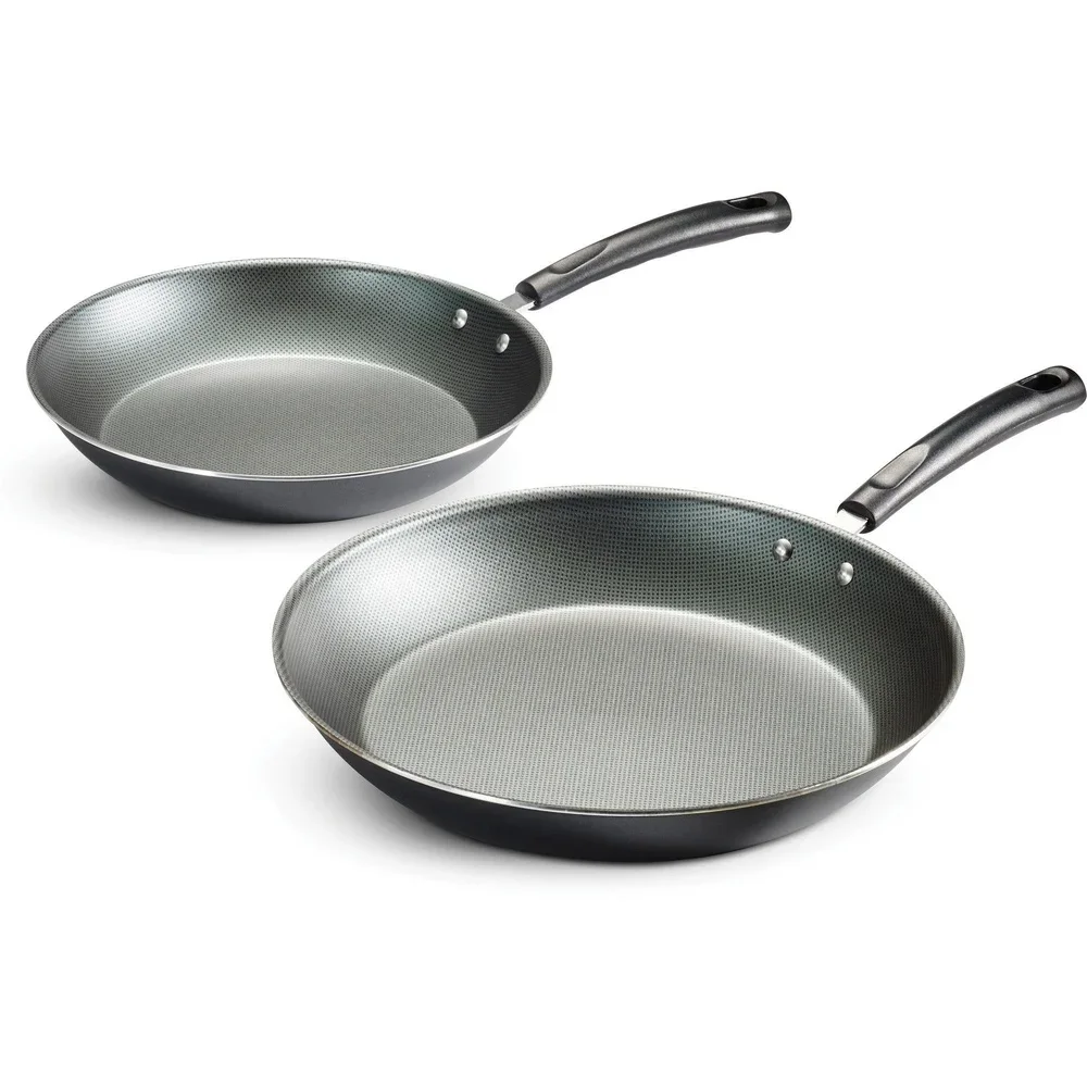 Juego de sartenes antiadherente, sartenes de cocina de aluminio de 2 piezas, aptas para lavavajillas, asas frescas y fáciles de limpiar