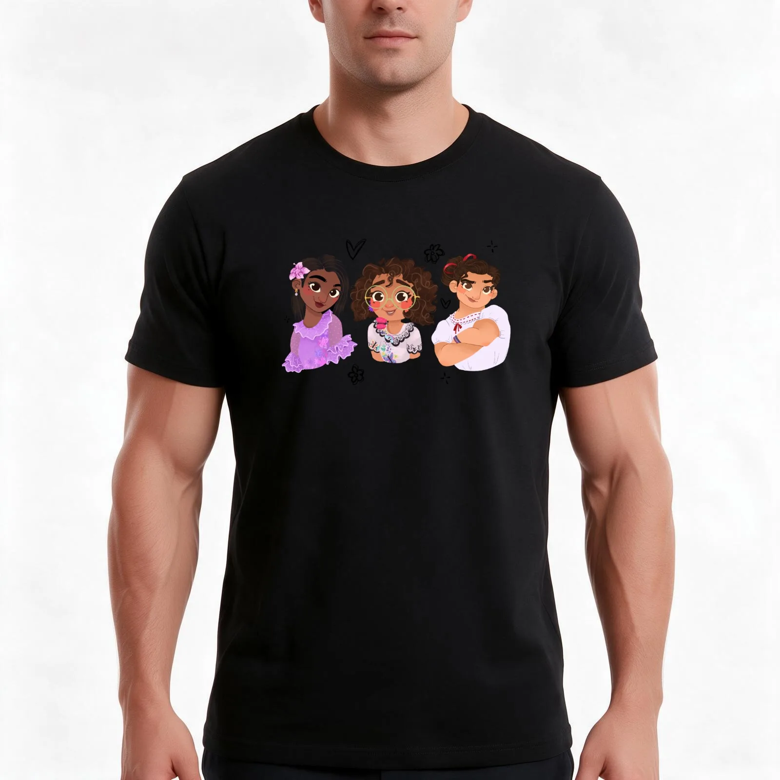 Three Enchanted Sisters - Mirabel, Luisa, Isabella T-Shirt, Summer Casual Cotton Tee, Oversized Streetwear Tops, 100% Cotton