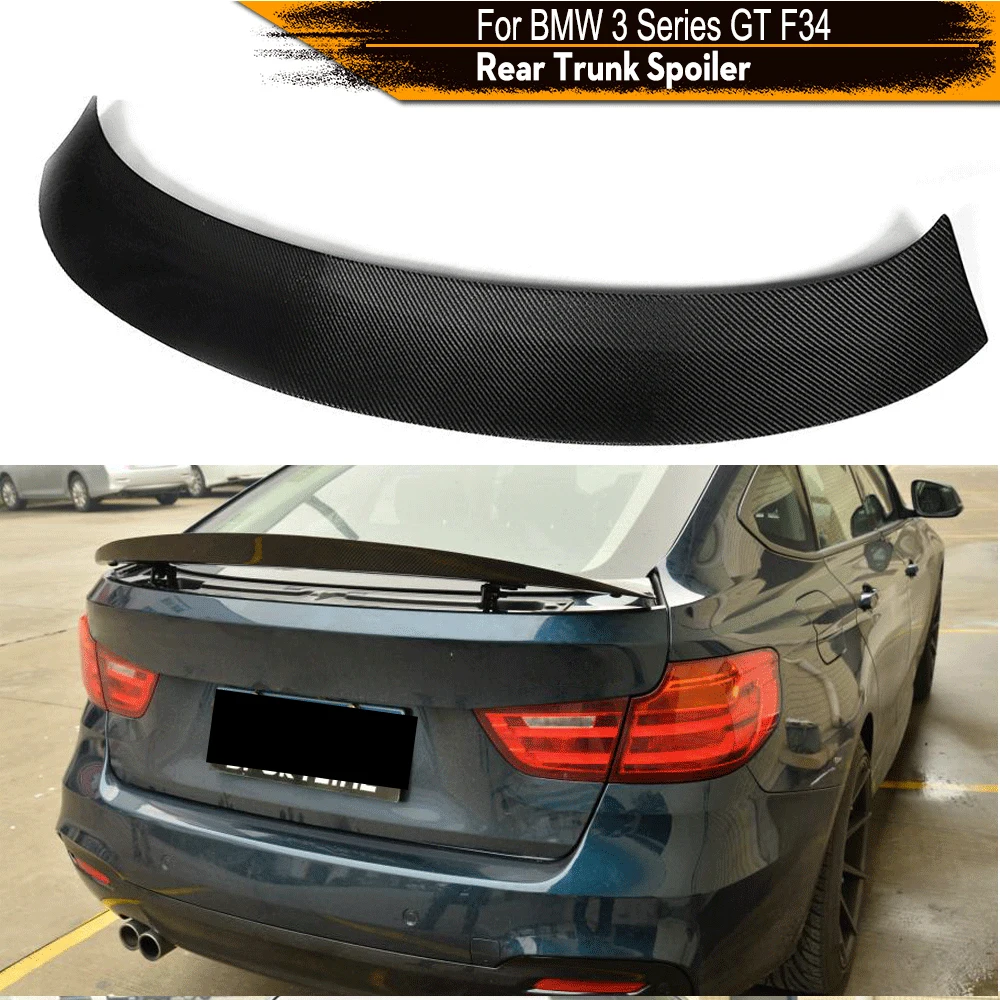 Racing Rear Trunk Lip Spoiler Boot Wing for BMW 3 Series GT F34 Standard M Sport Hatchback 4-Door 2014 - 2017 Carbon Fiber / FRP