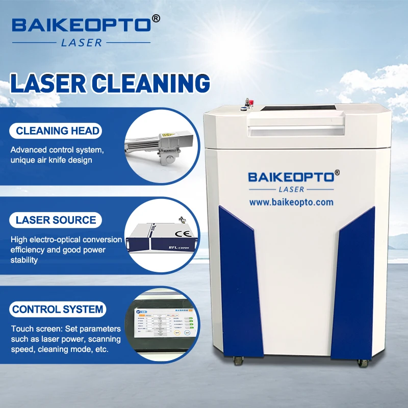 Mesin Pembersih Laser Serat Kontinu 1500w 2000w 3000w untuk Membersihkan Cetakan Ban dan Cetakan Makanan Penghilang Karat