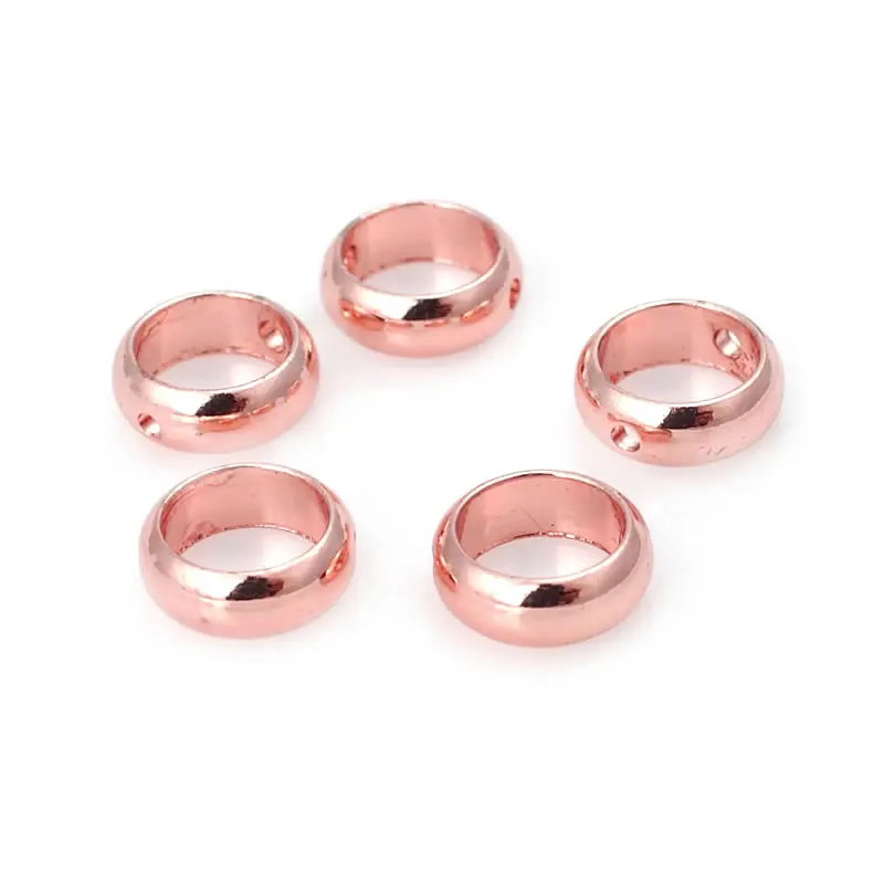 6/8/9/10/11/12MM 18K Gold Color Silver Color Brass Beads Circles Round Can Through Beads Jewelry Making Supplies Findings