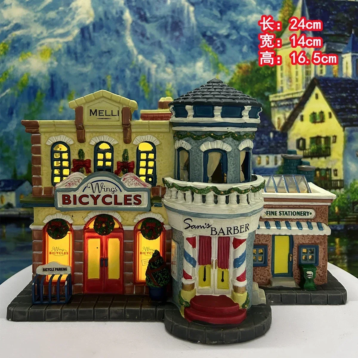 Home Decoration Lemax Creative European Building Porcelain House Model with Lamp Home Furnishing Living Room Ornaments Gifts