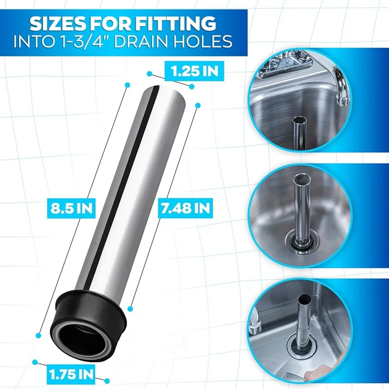 Tubo de desbordamiento de fregadero de barra, colador de fregadero de 7,48 pulgadas, accesorios de tuberías de baño, colador de drenaje de fregadero, desbordamiento de tubería