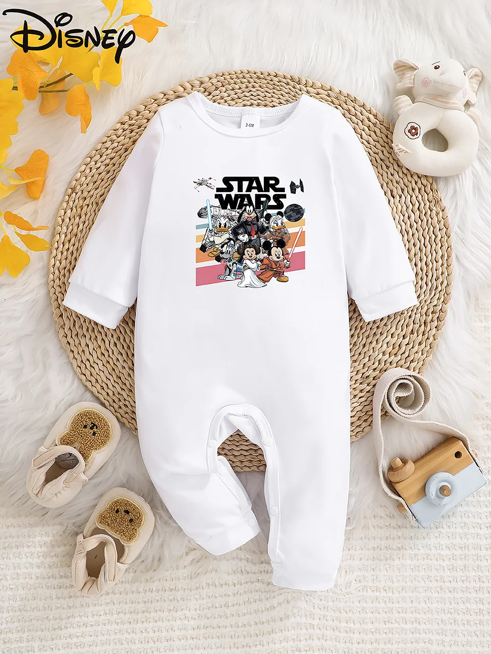 Licensed Potdemiel Star Wars Printed Long Sleeve Baby Romper Cute patterns, soft fabric, perfect for party outfits
