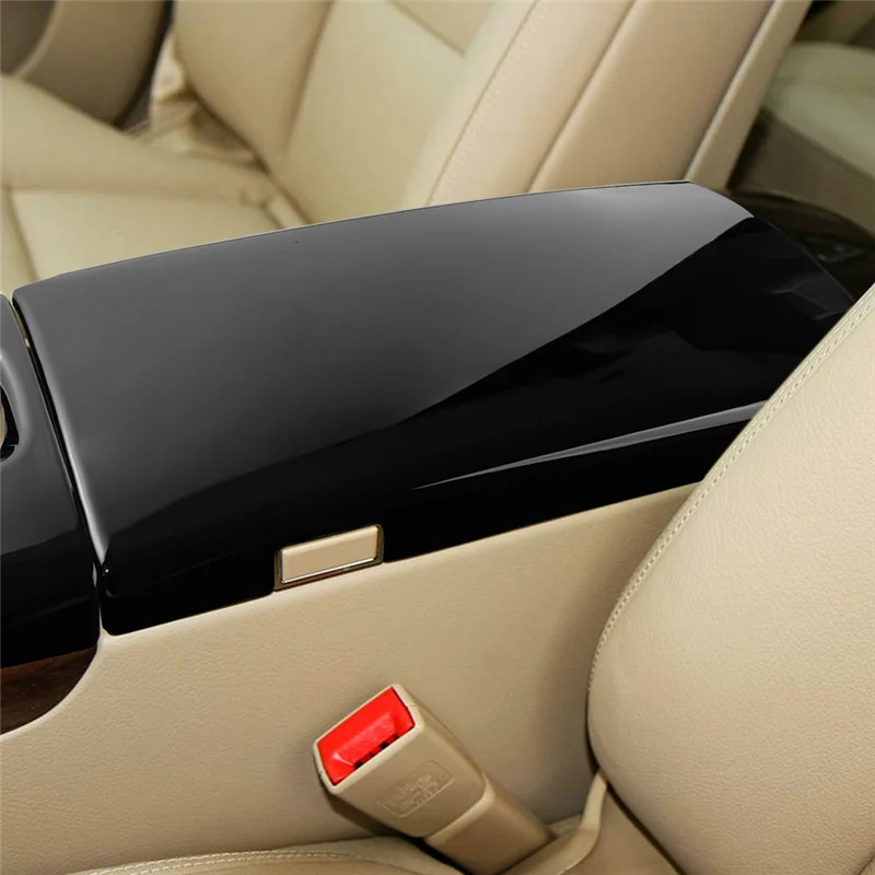 3Pcs Car Center Console Armrest Box Phone Cover Dial Pad Housing for S Class W221 2008-2012(Black)