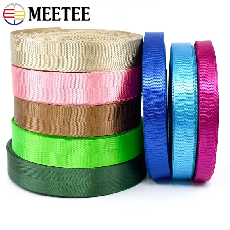 5Meters 20/25/32/38/50mm 1mm Thick Nylon Webbing Ribbon Band for Seat Belt Knapsack Webbings DIY Bag Strap Sewing Accessories