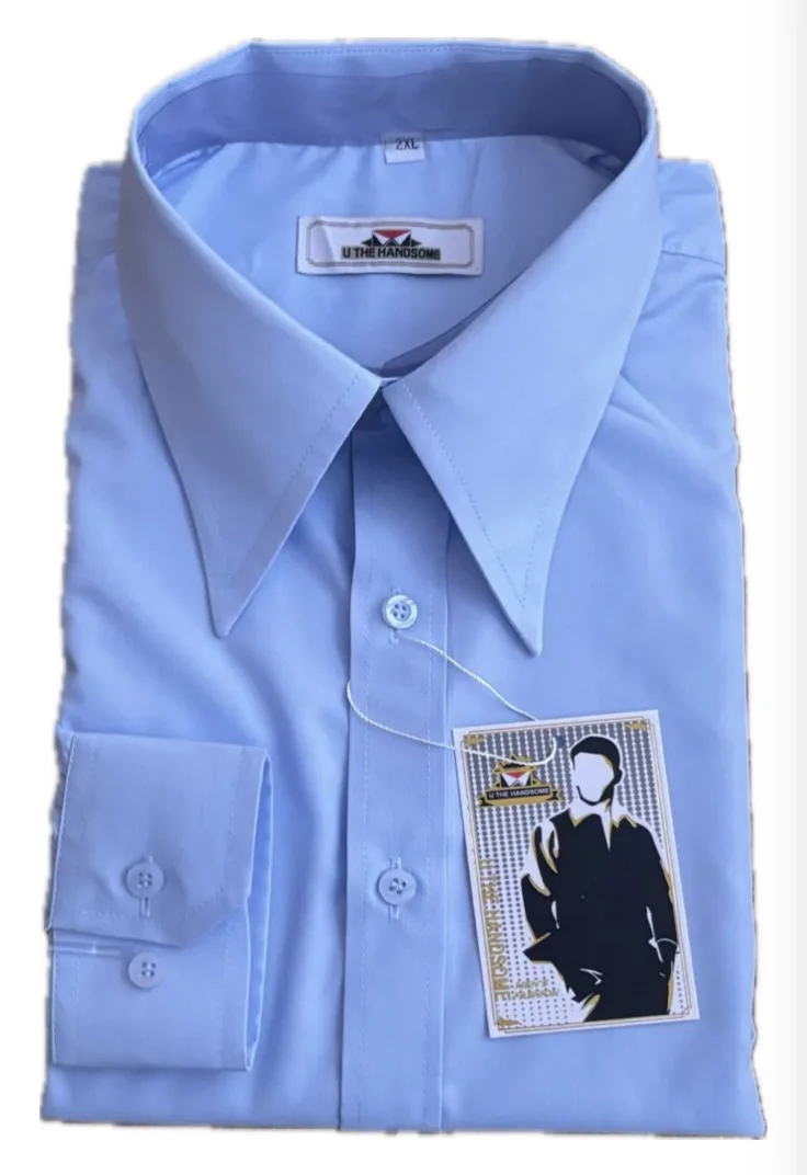 Herenoverhemd ontwerp retro trendy merk lang puntig overhemd - heren authentiek retro-uitstraling op maat gemaakt overhemd