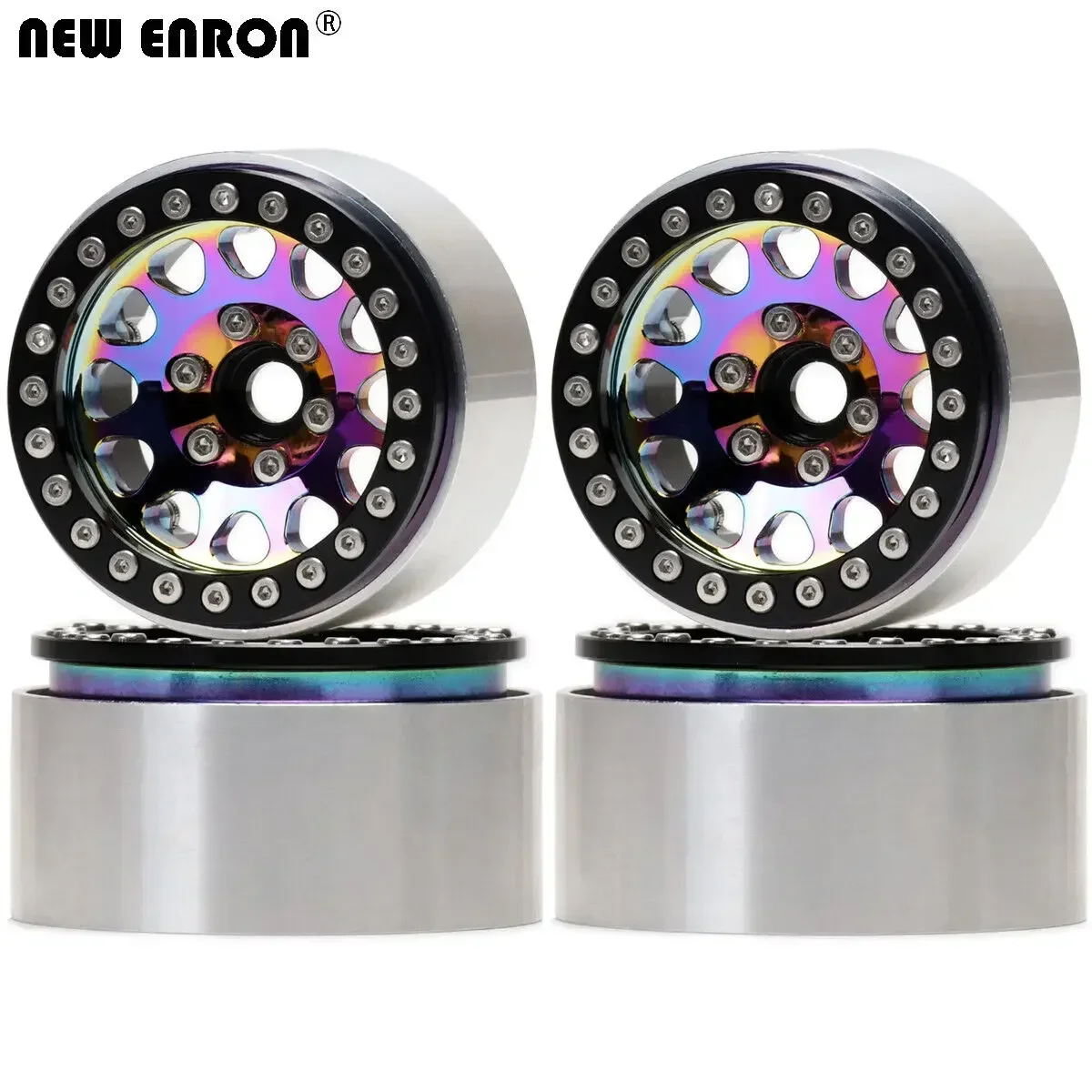 NEW ENRON 1.9 inch 1:10 Aluminum Deep Dish  Beadlock Wheel Rim for 1/10 RC Axial SCX10 TRAXXAS TRX4 Redcat Gen8 D90