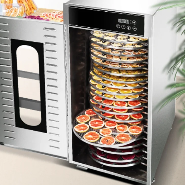 Lecon Commercial Stainless Steel 20 Tray Rotary Food Dehydrator New Fruit Vegetable Drying Dryer for Home Use Hotels Restaurants