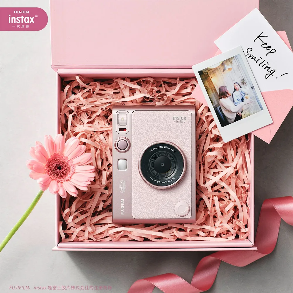 Young People's Photography Cameras Fujifilm Mini EVO Camera (Optional Instax Vertical Case+ Protector +20/40 Film) Retro Camera