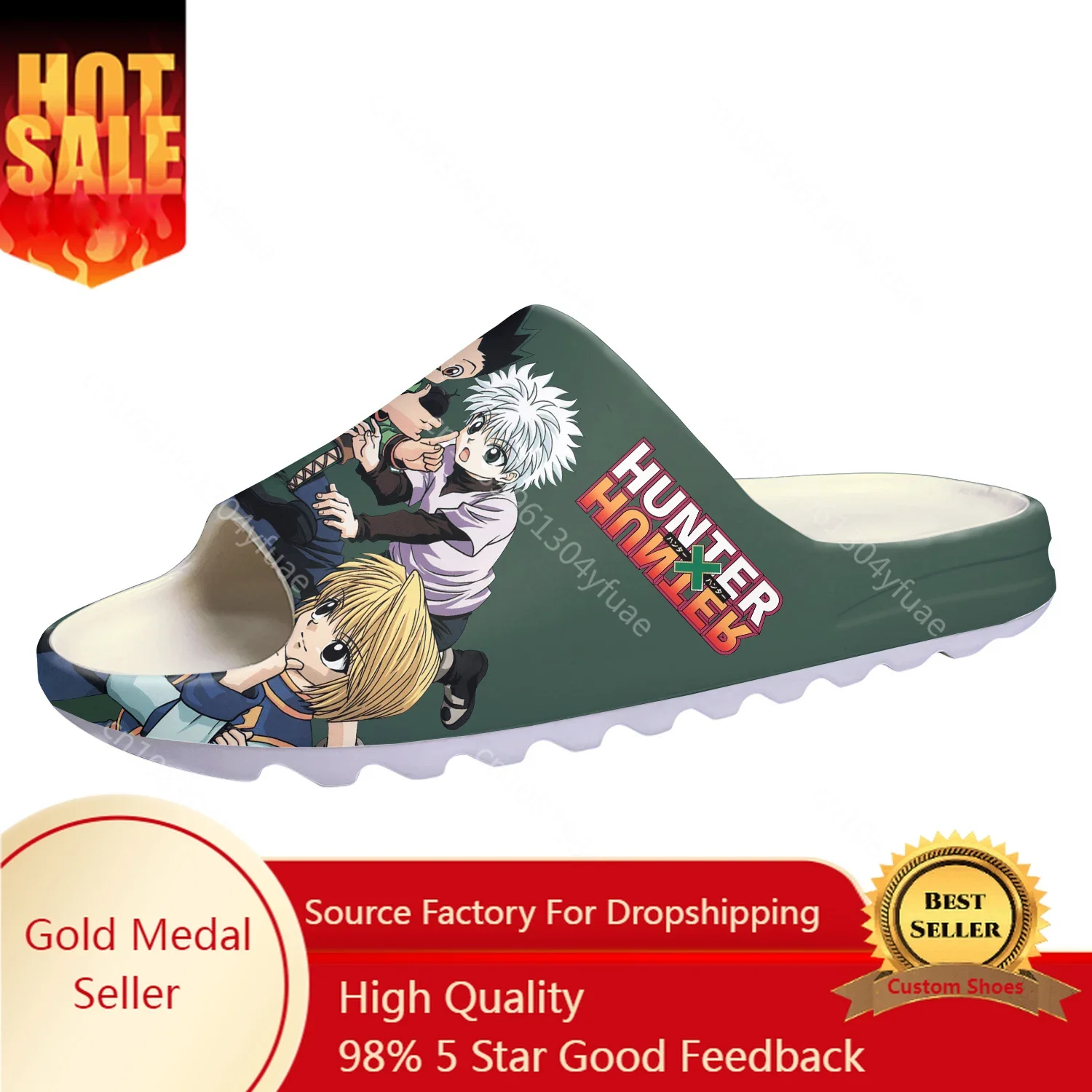 

Japanese Anime Hunter X Hunter Soft Sole Sllipers Mens Womens Teenager Home Clogs Step In Water Shoes On Shit Customize Sandals