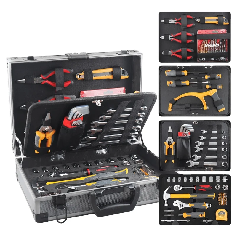 121pc Home DIY & Garage Mechanics Tool Kit Set. Sockets, Wrenches & Popular in an Aluminium Metal Box Case. OEM ODM Supported