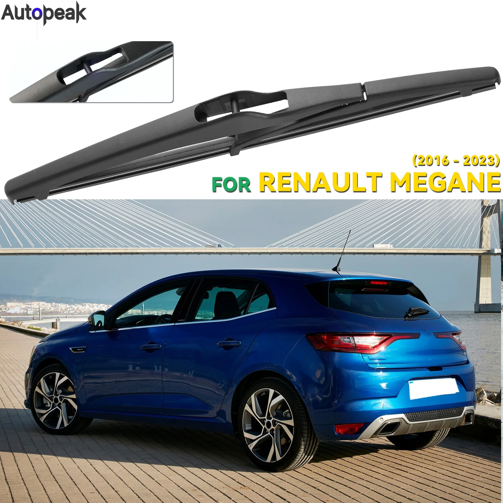 

Rear Wiper 10" Rear Wiper Blade For Renault Megane 4 Peugeot 5008 P87 Hatchback 17-23 Windshield Windscreen Tailgate Window