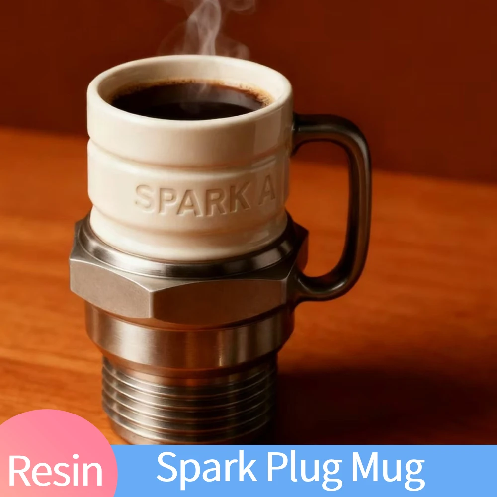 

Spark Plug Coffee Mug Industrial Coffee Cup Mechanics Gearheads Automotive Themed Coffee Mug Engine Design for Car Enthusiasts