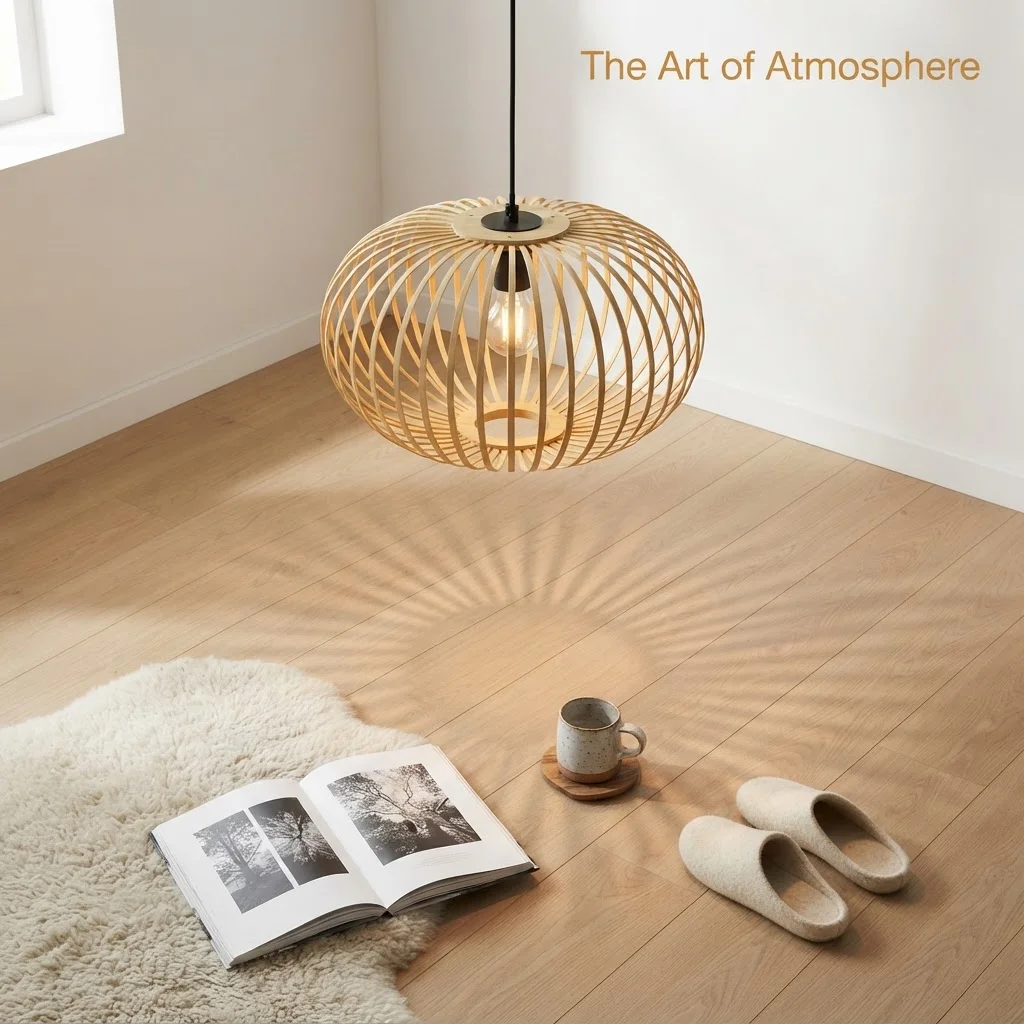 Wabi Sabi Bamboo Pendant Light Handwoven Oval Frame Adjustable Cable E27 EU Rustic Organic Hanging Lamp for Home Interior