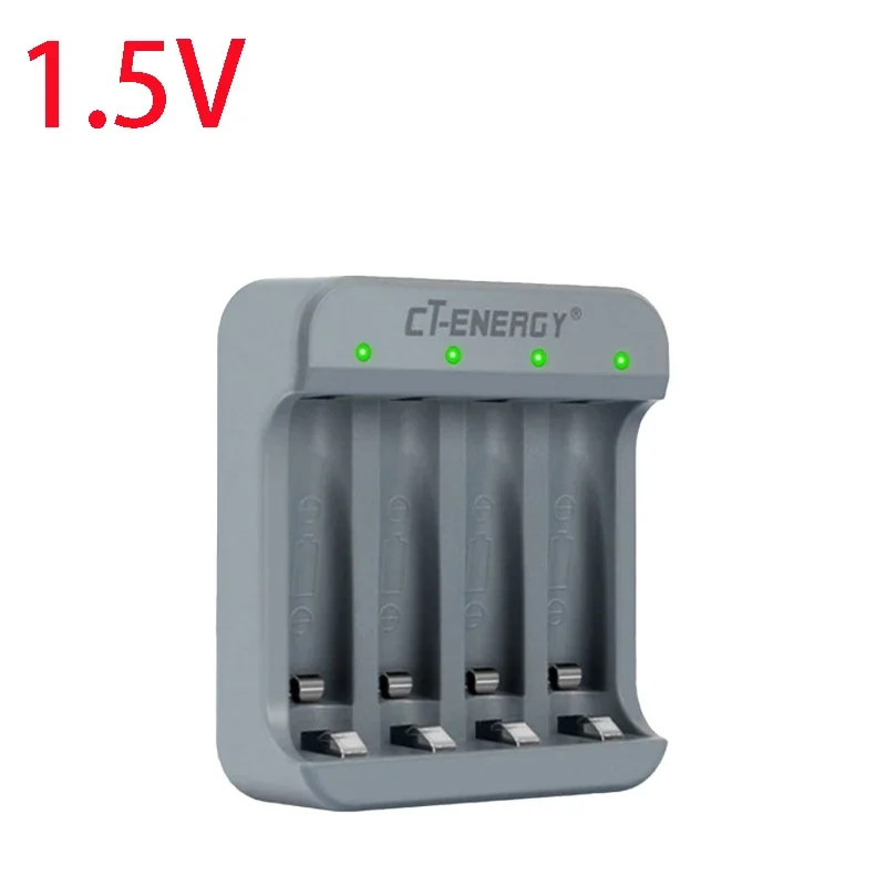 

4-Slot Smart Li-Ion Battery Charger with LED Indicator and Connection Cable Charger 1.5V AA / AAA Battery Li-Ion Battery Charger