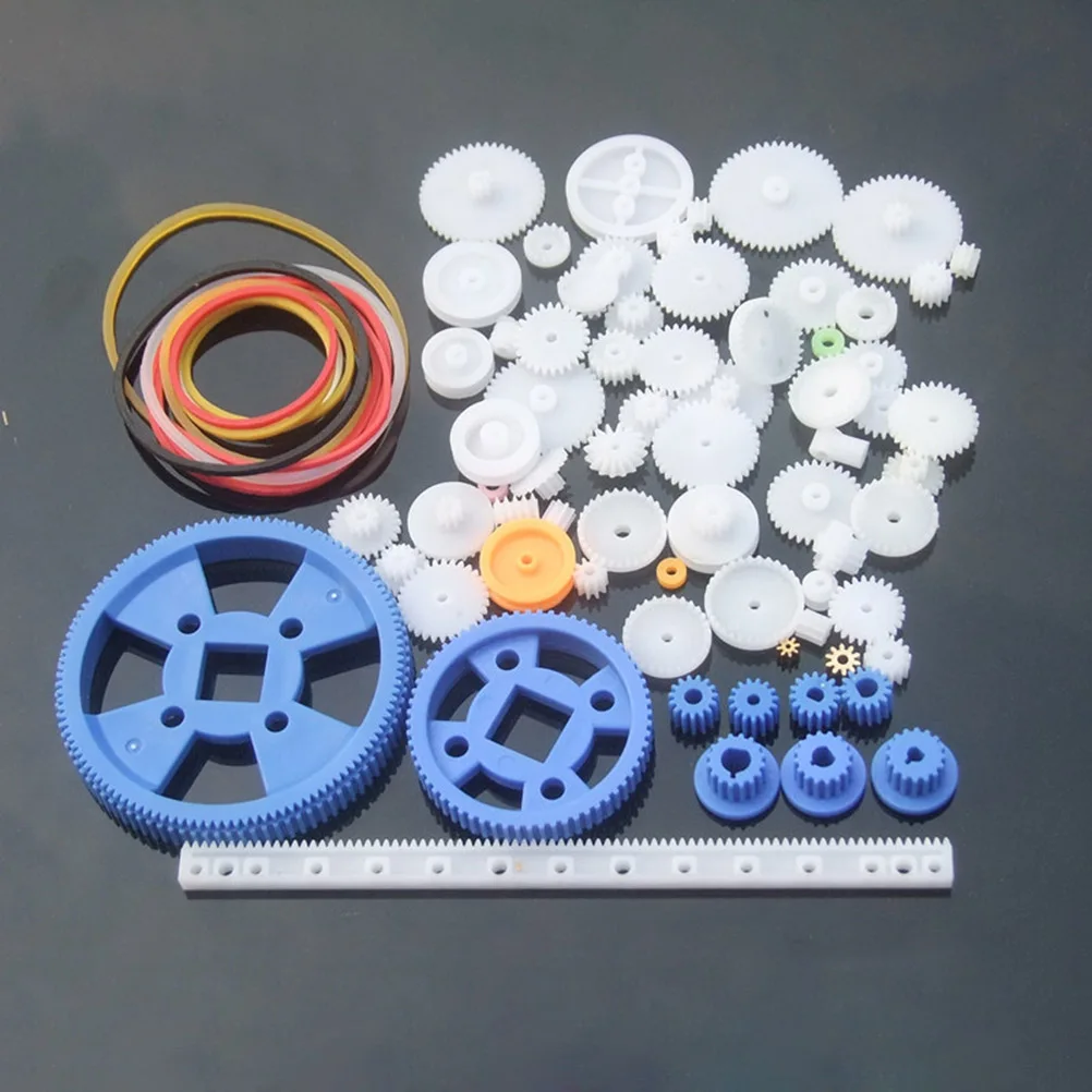 

80pcs Robot Parts Plastic Gear Package Parts Gear Assortment Set for DIY Mechanical Model Gear Toy Car Accessories