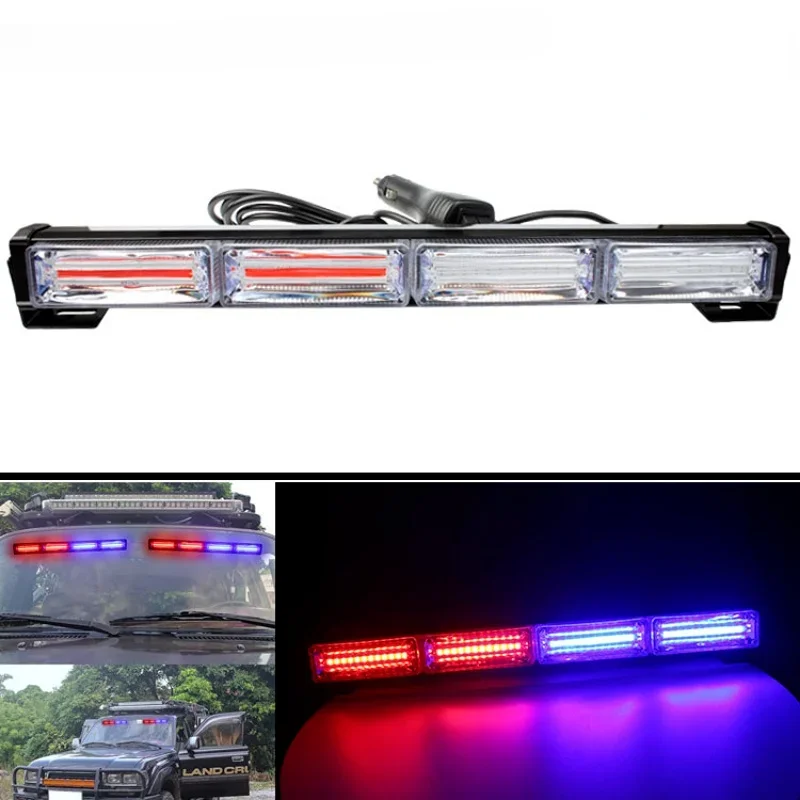 38CM Mesh Bar Lights in Car Lanes High Intensity COB LED Warning Light - Bright Safety Flashing Strobe Light for Cars and Trucks