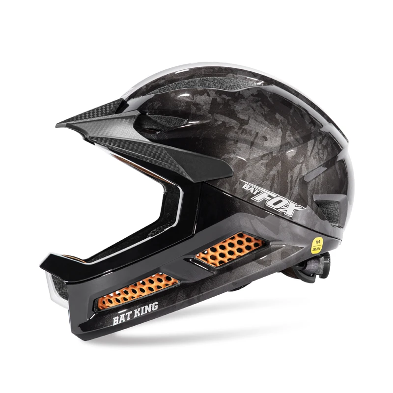 

BATFOX Kids Full Face Helmet S/M Size Integral Safety Reinforced Chin for Boys and Girls for Dirt Bike Cycling Roller Skating