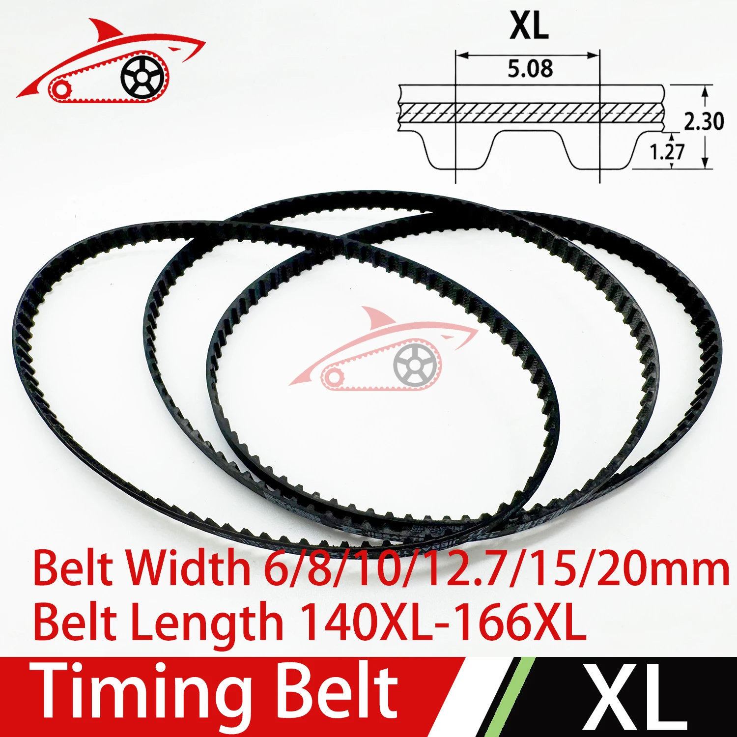 XL Belt 140XL 142XL 144XL 146XL 148 150XL 152XL 154XL 156XL 158XL 160XL 162XL 164XL 166XL Width 6/8/12.7/15/20mm XL Timing Belt