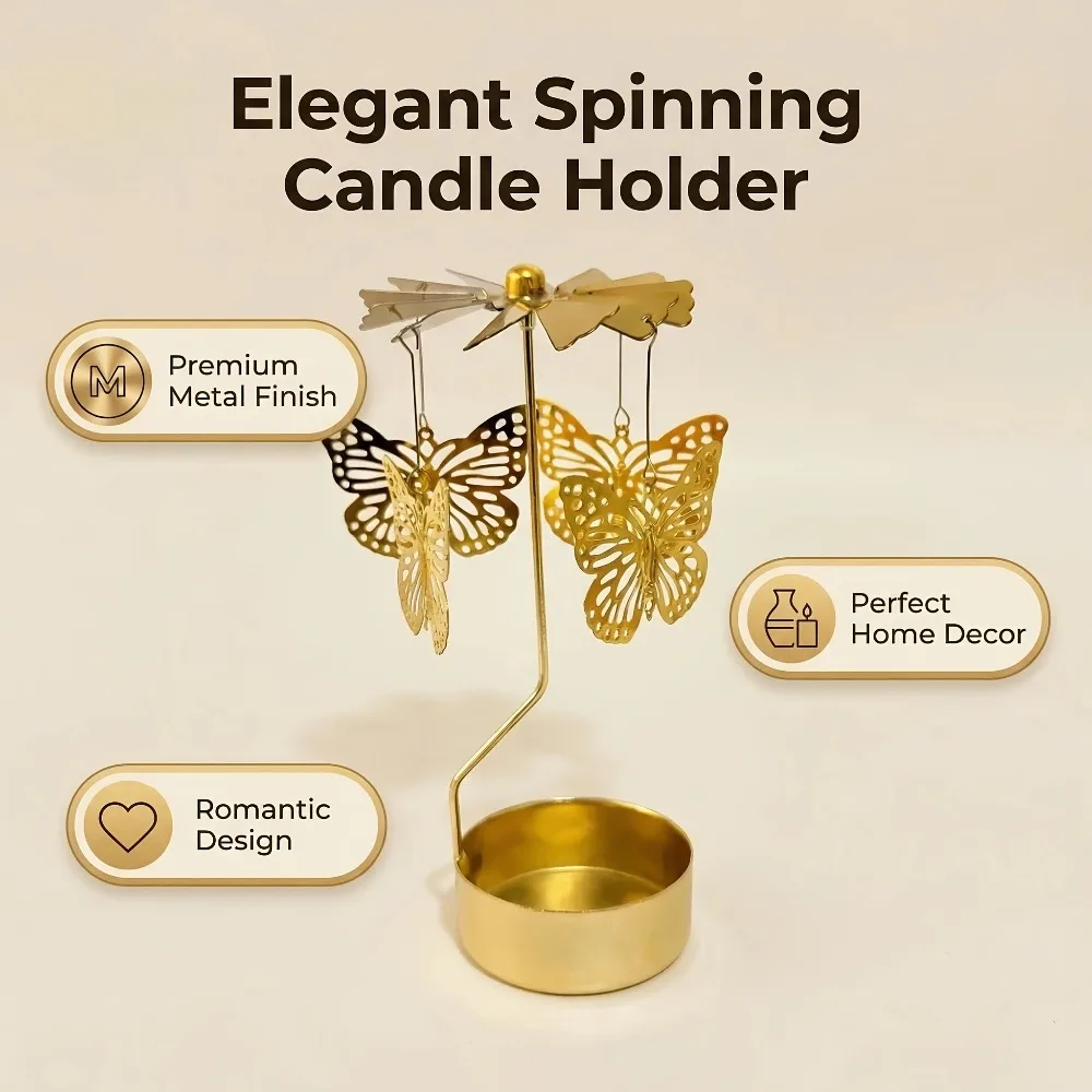 Rotating Candle Holder Romantic Rotating Candle Holder Automatically Rotate Heated Making Perfect Decoration Living Rooms Tables