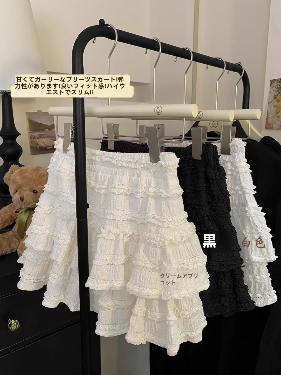 Ballet Sle White Cake Skirt Women Autumn Sweet Sle Small High Waist Slimming A- line Skirt Skirt Short Skirt