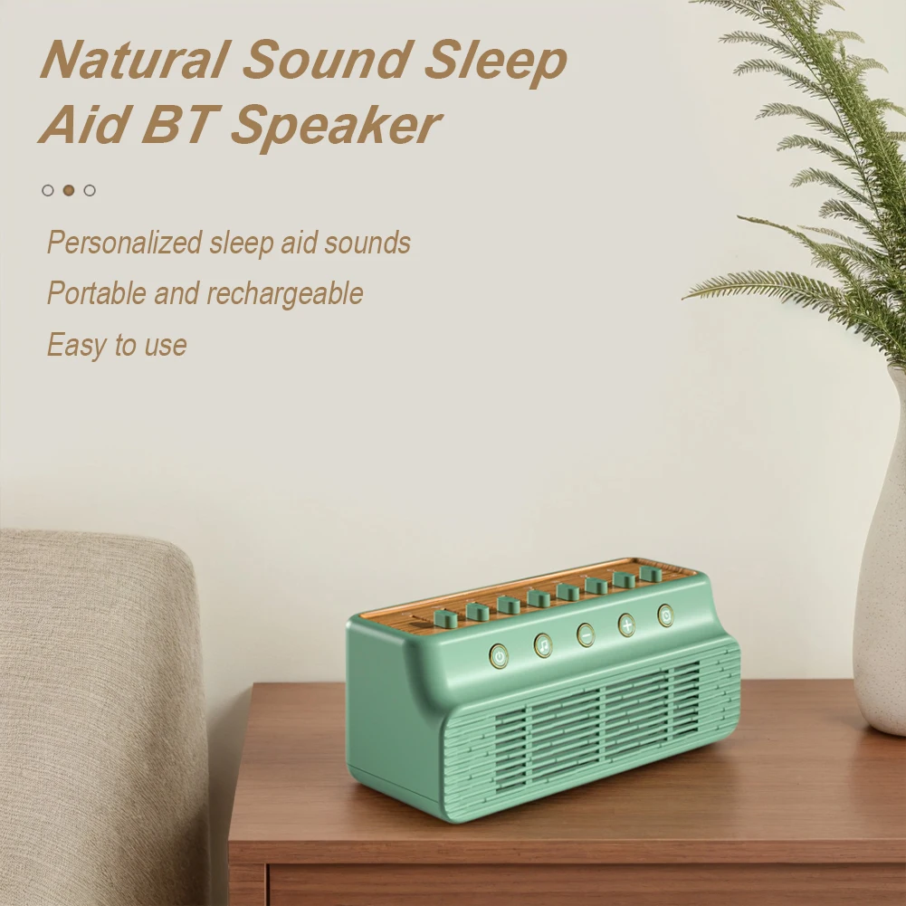 مكبر صوت أبيض اللون مع 8 أصوات طبيعية آلة صوت النوم من النوع C قابل لإعادة الشحن صوت طبيعي خلاط مكبر صوت للديكور المنزلي