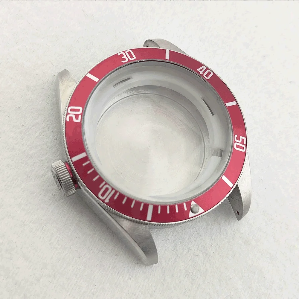 Watch case 42.5mm silver case High hardness glass suitable for Miyota 8215 movement replacement watch accessories