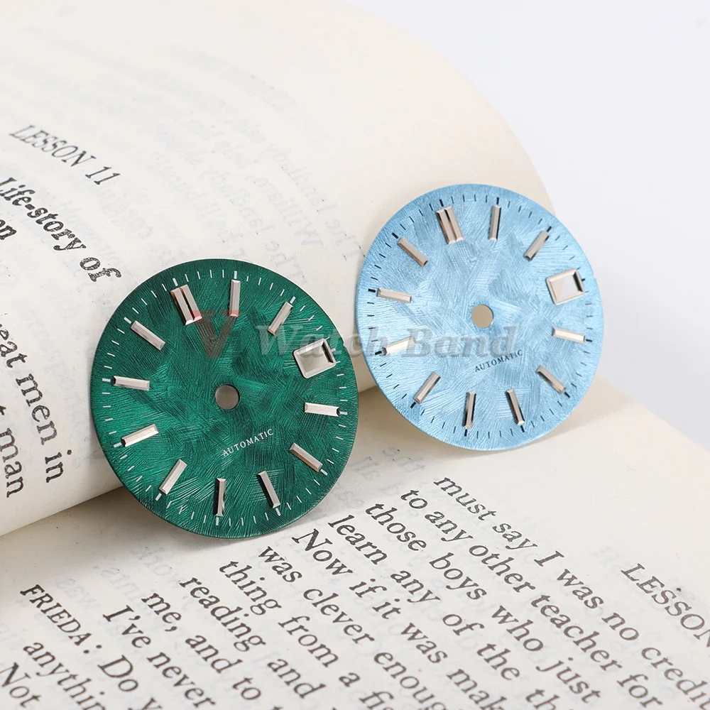 For NH35 Watch Dial Automatic Movement Dial 28.5MM White Birch Tree Pattern NH35 Multi-Color Watch Dial for Seiko NH35 Watch Mod