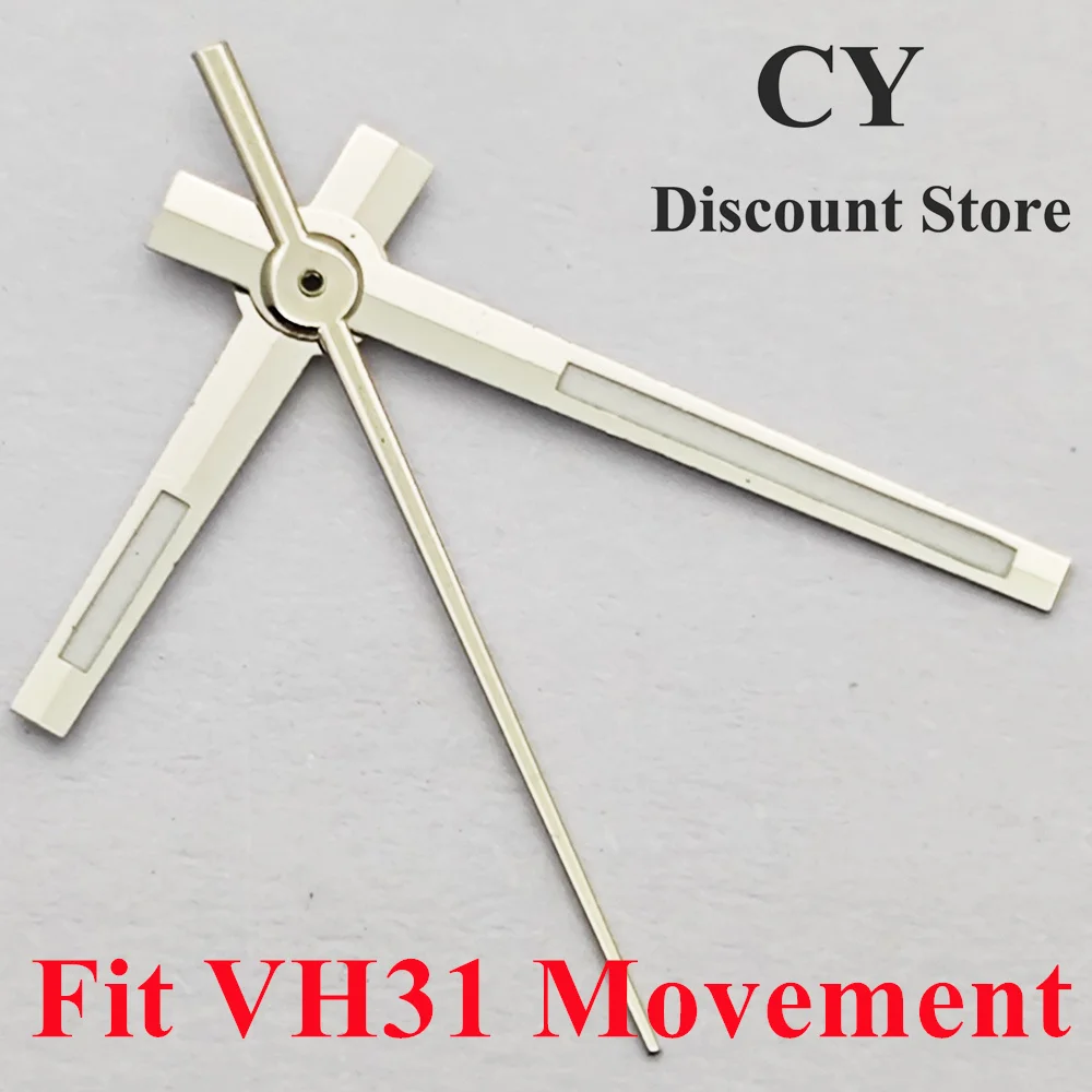 RICHUS VH31 Watch Hands 8mmX12mmX12.5mm Silver Watch Hands Green Luminous Fit VH31 Movement Watch Accessories Parts