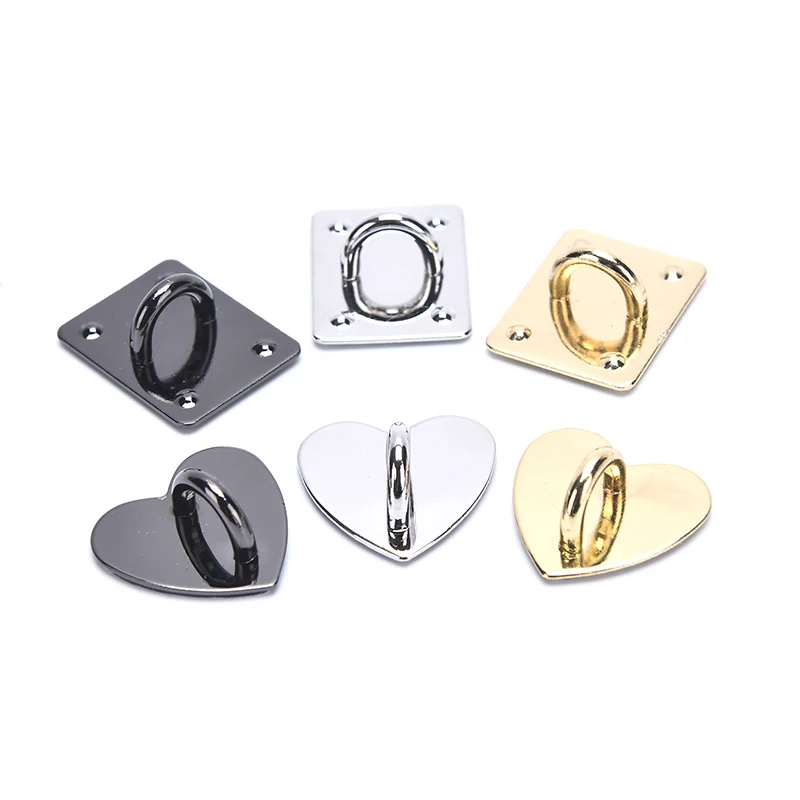 10pcs Non-detachable Metal Heart Ring Side Clip Buckle Hardware Hook Accessories DIY Arch Bridge Pendant Hanger 25mm