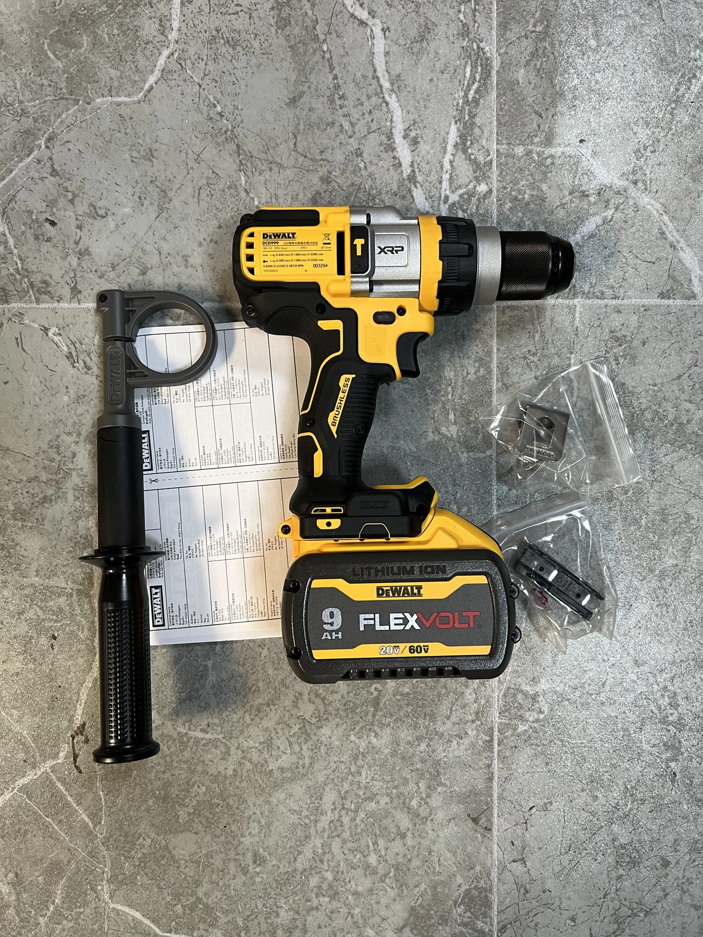 DEWALT DCD999 20v MAX 1/2” 3 Speed Hammerdrill - BRAND NEW -  Includes 9.0AH battery