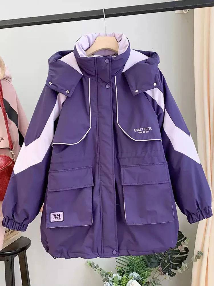 

Зимнее женское модное пуховое пальто 2026 года, высококачественное, теплое, на молнии, в корейском стиле, свободного кроя